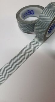 Masking tape grijs kleine chevron 15mm p/10m 
