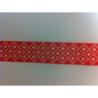 Masking tape kruis in vakjes 15mm p/10m rood