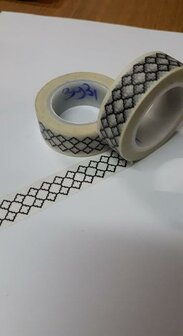 Masking tape wit/zwart wieber 15mm p/10m 