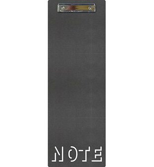 MDF Clipboard zwart Note. clip zonder oog 150x520x10mm p/st