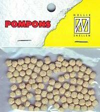 Mini pompoms 3mm p/110st beige