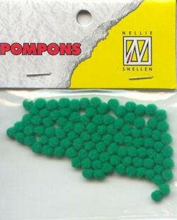 Mini pompoms 3mm p/110st groen