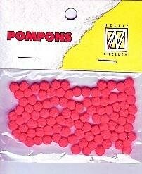 Mini pompoms 3mm p/110st rood