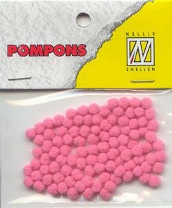Mini pompoms 3mm p/110st roze