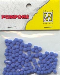 Mini pompoms Neon 3mm p/110st koningsblauw