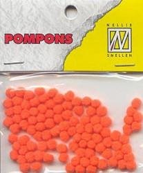 Mini pompoms Neon 3mm p/110st oranje