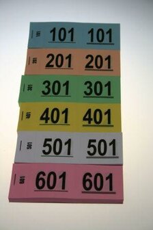 Nummerblokjes roze 1-1000  p/10 boekjes 1 kleur