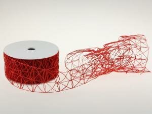 Lint rood 6cm p/mtr Opengewerkt ijzerdraad 
