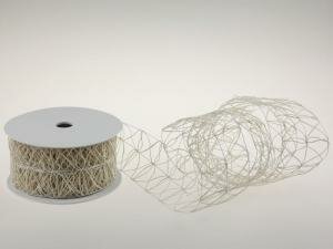 Lint creme 6cm p/mtr Opengewerkt ijzerdraad 