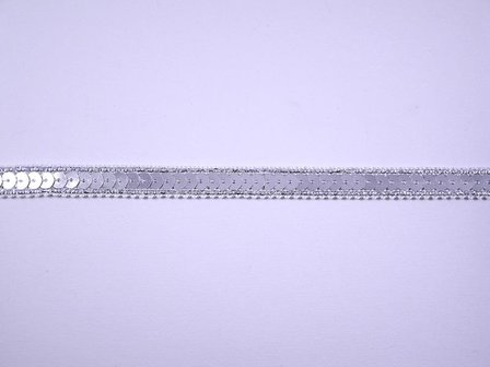 Paillettenband zilver 10mm p/mtr 