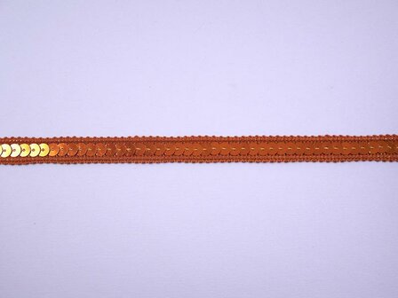 Paillettenband oranje 10mm p/mtr 