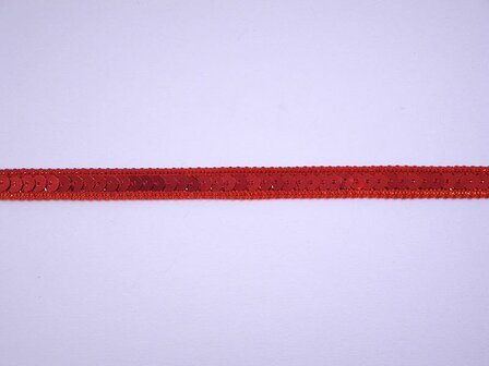 Paillettenband rood 10mm p/mtr 