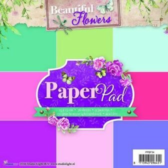 Paper pad Beautiful Flowers nr.34 15x15cm p/36vel
