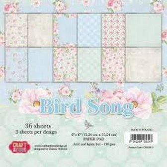 Paper pad 15x15cm Bird Song p/36vel