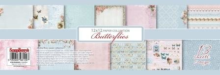 Paper pad 30.5x30.5cm Butterflies p/13vel