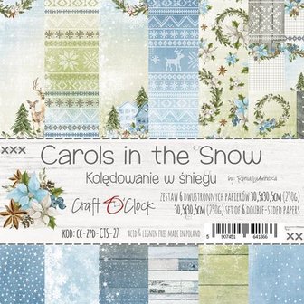 Paper pad 30.5x30.5cm Carols in the snow p/6vel