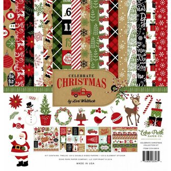 Paper pad 30,5x30,5cm Celebrate Christmas collection kit p/12vel