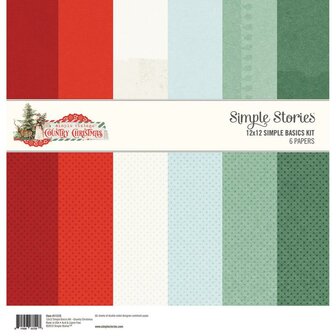 Paper pad Christmas country 30.5x30.5cm p/6vel Simple Basics