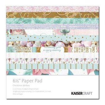 Paper pad christmas wishes 16.5x16.5cm p/set