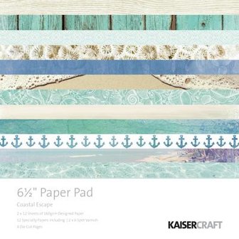 Paper pad Coastal Escape 15x15cm p/24vel