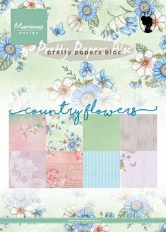 Paper pad 15x21cm Country flowers p/set