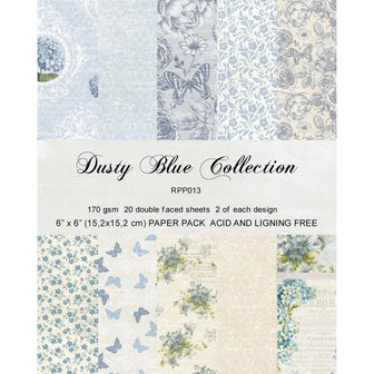 Paper pad 15x15cm Dusty Blue p/20vel