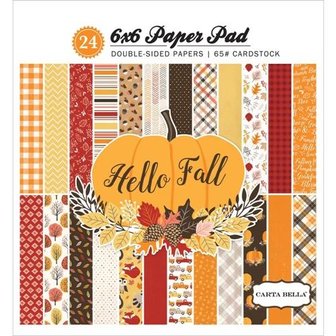 Paper pad 15x15cm Hello Fall p/24vel