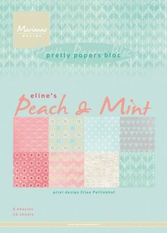 Paper pad 15x20cm Elines Peach &amp; Mint p/set