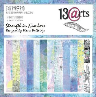 Paper pad 15x15cm Strength in numbers p/24vel Fiona Paltridge 