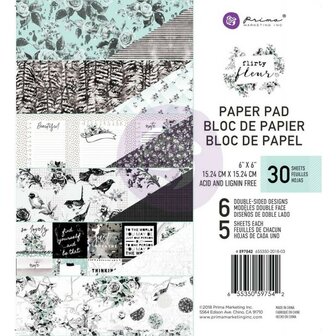 Paper pad Flirty Fleur 15x15cm p/30vel