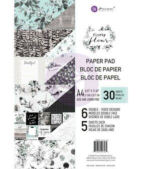 Paper pad Flirty Fleur A4 p/30vel