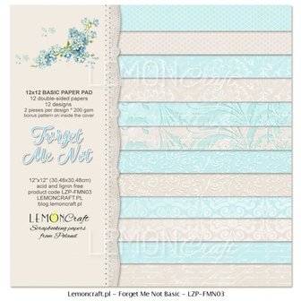 Paper pad 30.5x30.5cm Forget me not p/12vel