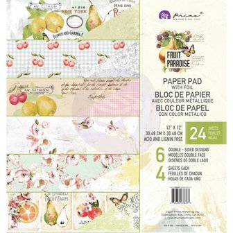 Paper pad Fruit paradise 30.5x30.5cm p/24vel