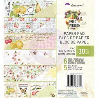 Paper pad Fruit paradise 15x15cm p/30vel