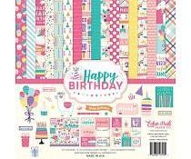 Paper pad 30,5x30,5cm Happy Birthday Girl collection kit p/12vel
