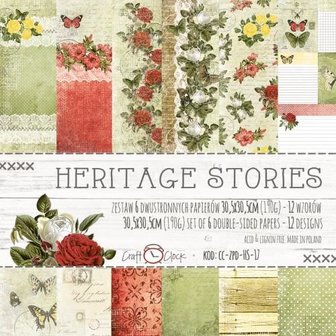 Paper pad 15.25x15.25cm Heritage Stories p/18vel