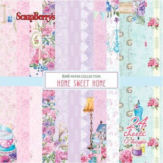 Paper pad 15x15cm p/24vel Home sweet home