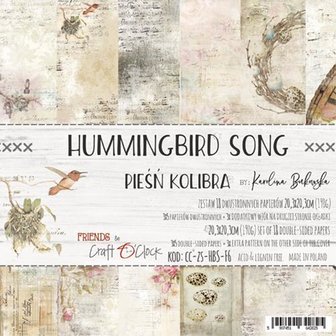 Paper pad 30.5x30.5cm Hummingbird song p/6vel