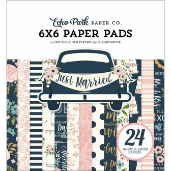 Paper pad 15x15cm Just Married p/24vel