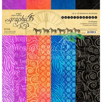 Paper pad Kaleidoscope Patterns &amp; Solid 30.5x30.5cm p/set