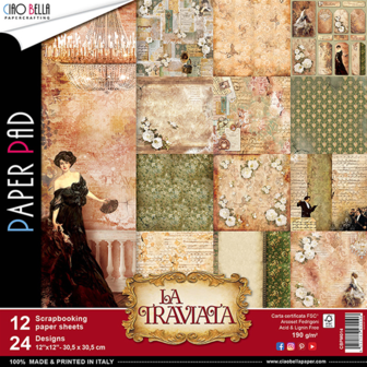 Paper pad la traviata 30.5x30.5cm p/12vel