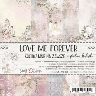 Paper pad 15.25x15.25cm Love me Forever p/18vel