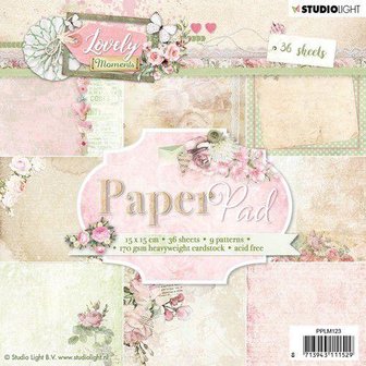 Paper pad Lovely Moments nr.123 15x15cm p/36vel