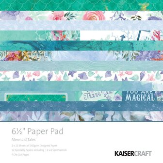Paper pad mermaid tails 15x15cm p/set