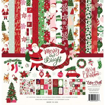 Paper pad 30,5x30,5cm Merry&amp;bright collection kit p/12vel