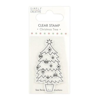 Clear stamp Christmas tree 7x4cm p/st
