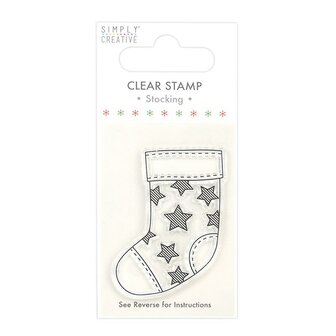 Clear stamp Stocking ster 7x4cm p/st