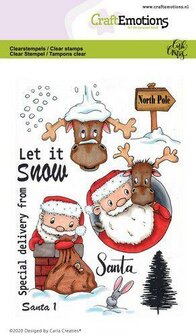 Clear stamps A6 Santa1 rendier p/st