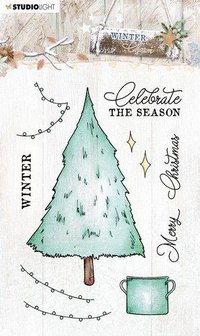 Clear stamp nr.489 Winter charm A6 kerstboom p/st