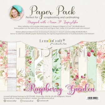 Paper pad 30.5x30.5cm Raspberry Garden p/6vel